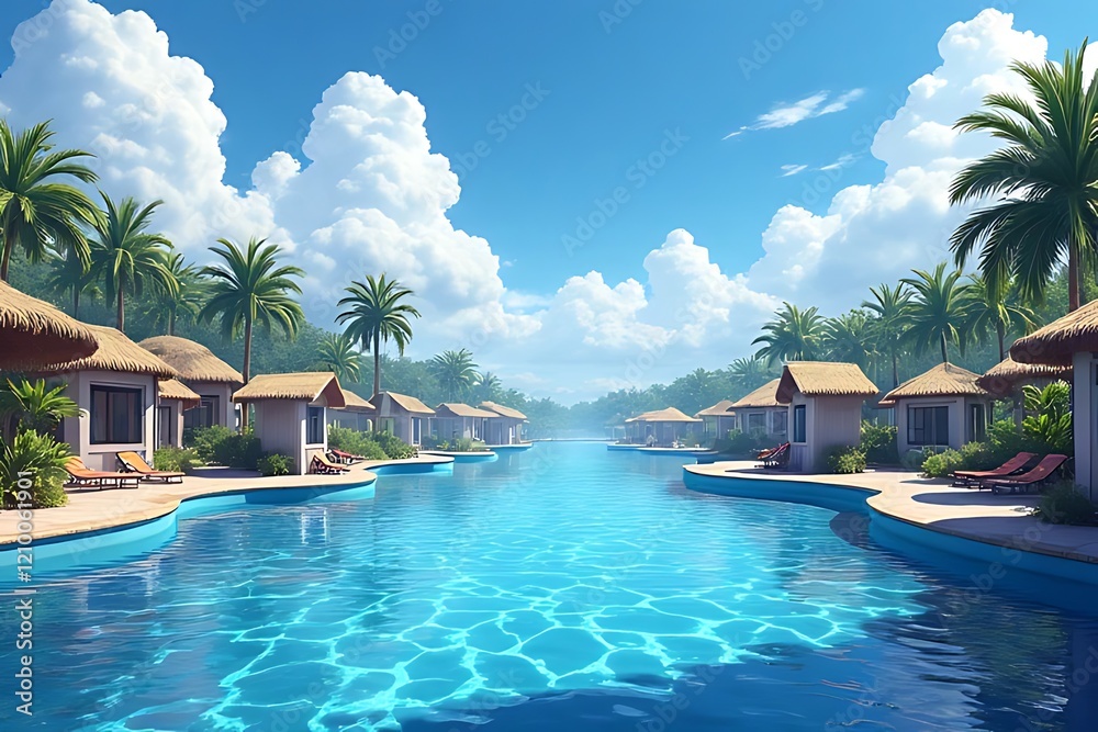 Obraz premium pool in tropical resort