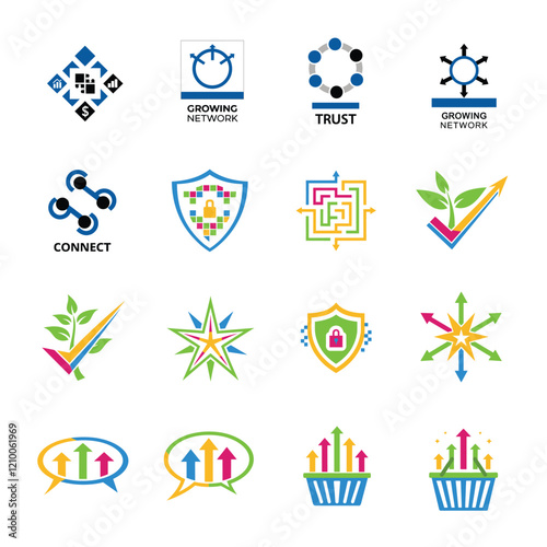 set of abstract icons