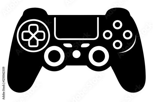 Game controller silhouette vector, Video game controller. Gamepad icon.