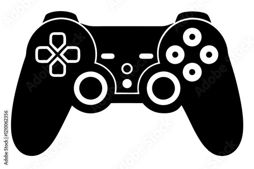 Game controller silhouette vector, Video game controller. Gamepad icon.