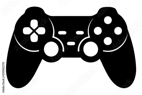 Game controller silhouette vector, Video game controller. Gamepad icon.