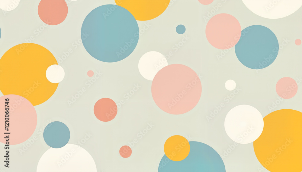 Abstract pattern with colorful circles on light background