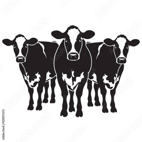 jersey cow vector black silhouette vector illustration white background