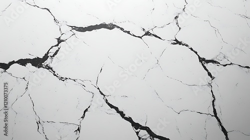 Cracked Surface Texture: Abstract close-up shot revealing a network of deep cracks in a light-colored surface, creating a dramatic and textural contrast.