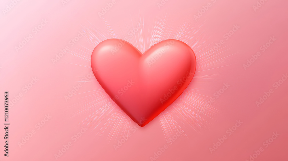 A glossy red heart against a soft pink background, symbolizing love and affection. A glossy red heart against a soft pink background, symbolizing love and affection.