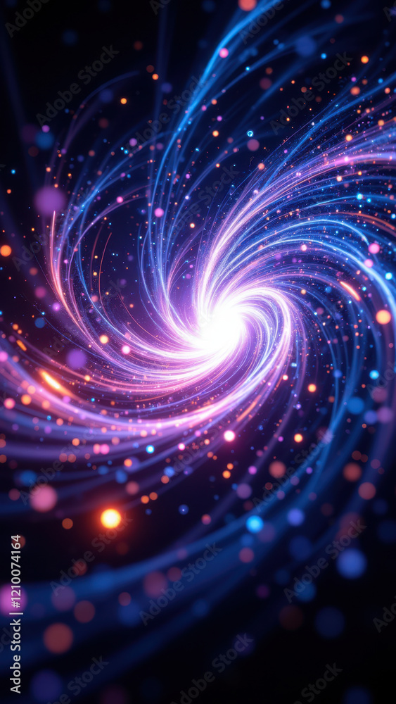 Fototapeta premium Stunning cosmic AI nebula with vibrant colors and digital futuristic technology theme.