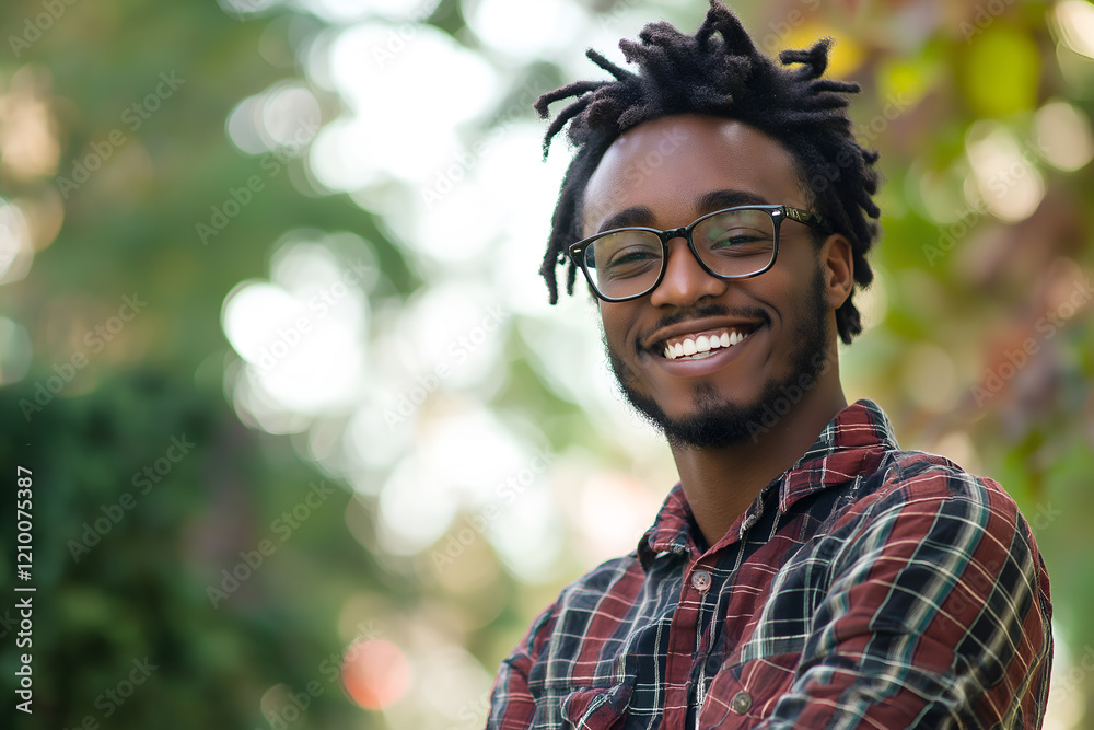 Smiling young casual man posing