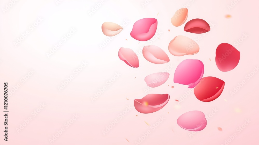 A soft arrangement of colorful flower petals floating gracefully against a light background, evoking a sense of beauty and tranquility. A soft arrangement of colorful flower petals floating gracefully against a light background, evoking a sense of beauty and tranquility.