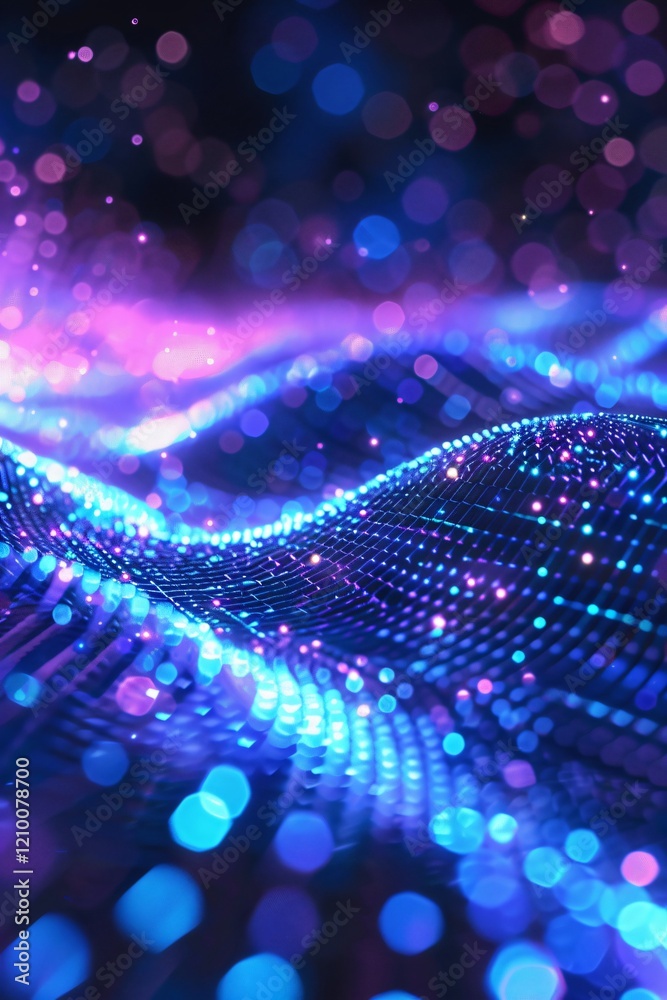 Fototapeta premium abstract technology background with glowing lines and dots.