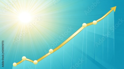A growth graph with bright glowing lines rising up over a clean, techy interface