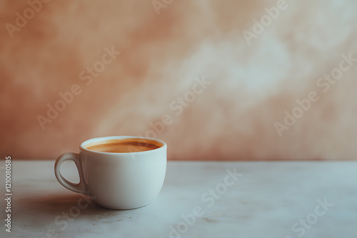 Elegant steaming coffee cup emoji with warm beverage and gentle steam