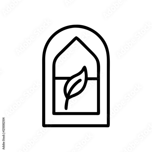 Eco window icon – vector illustration of sustainable architecture