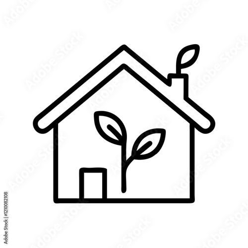 Eco house icon – vector illustration of sustainable living