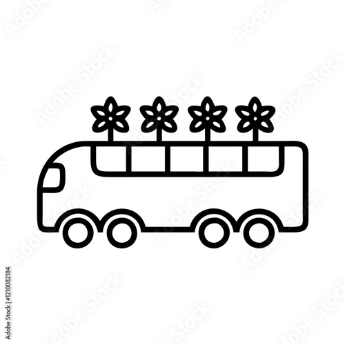 Eco-Friendly Bus Flat Vector Icon
