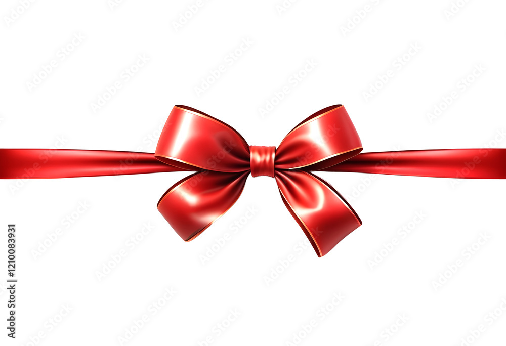 Red bow over transparent background. Red bow over transparent background.