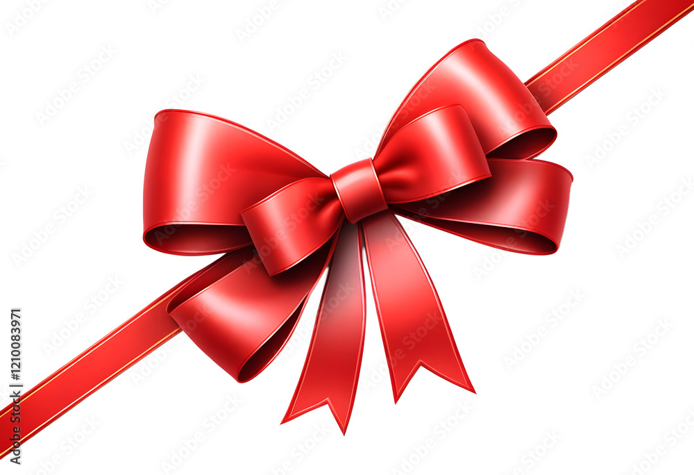 Red bow over transparent background. Red bow over transparent background.