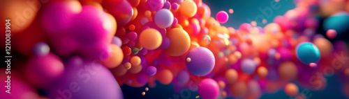 Colorful abstract spheres create a captivating visual flow.
