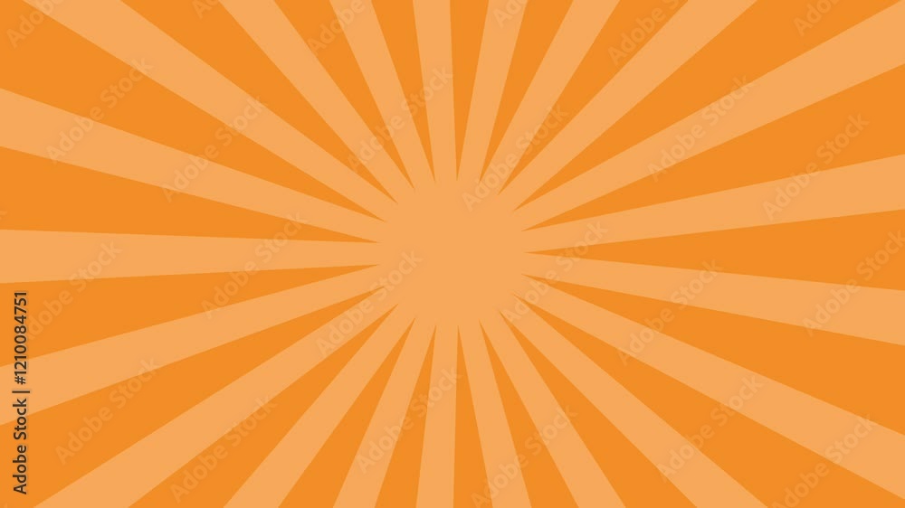 video animation emitting orange light from a central point on a yellow background