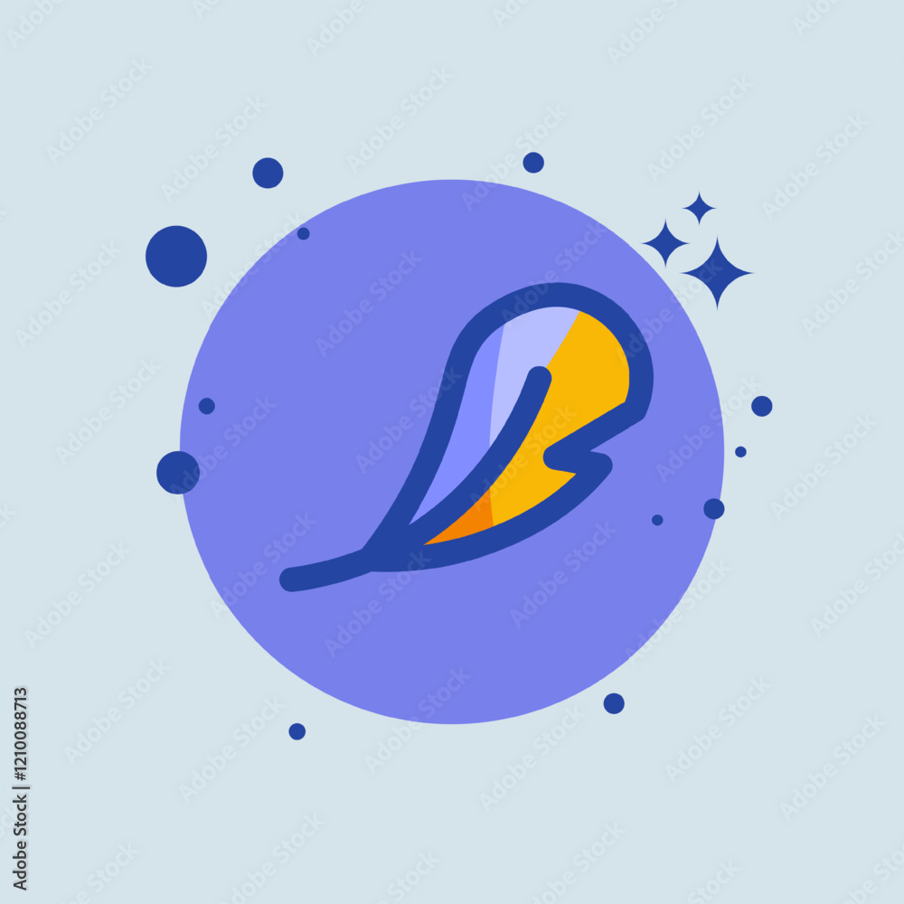Feather flat illustration. Write signs vector illustration. Feather flat illustration. Write signs vector illustration.