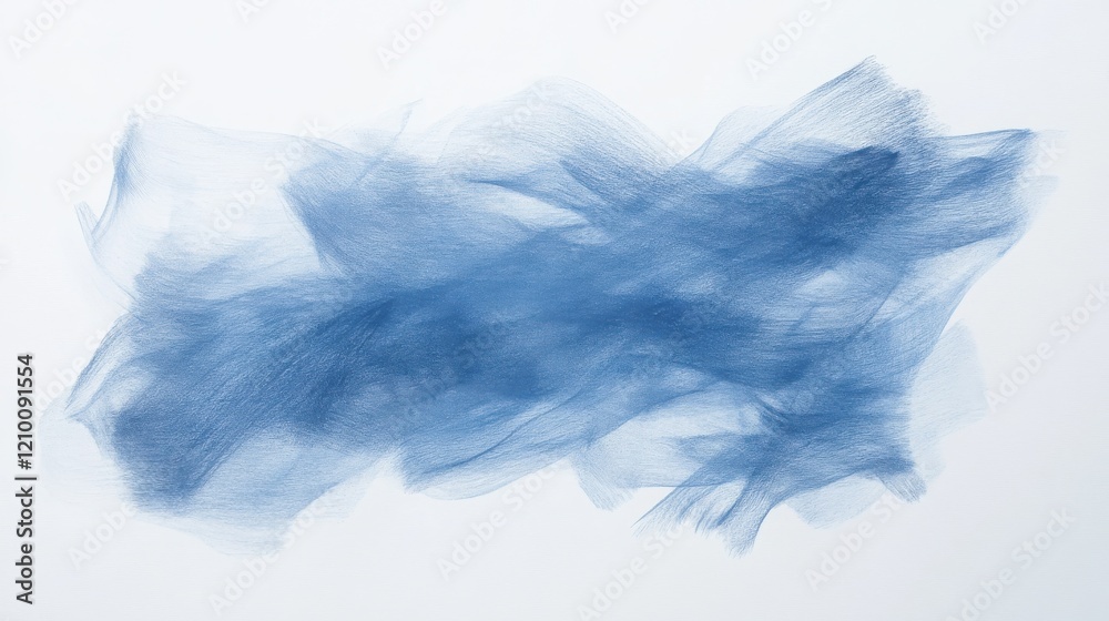 Naklejka premium Soft blue and gray strokes create a minimalist abstract art piece on a clean white background