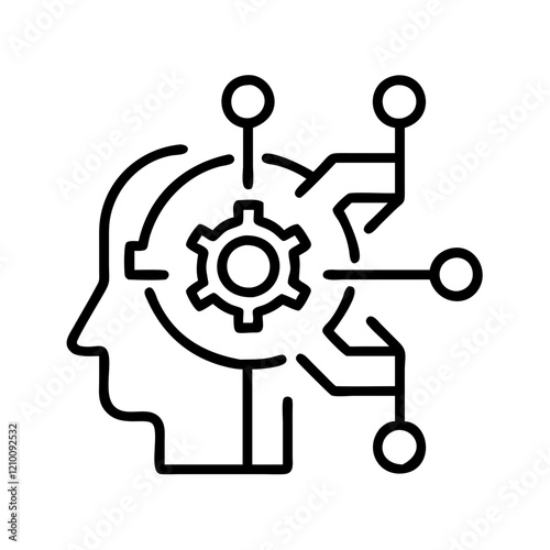 ai augmentation icon, ai augmentation line art - simple line art of ai augmentation, perfect for ai augmentation logos and icons