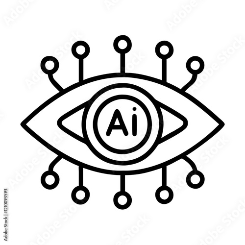 ai future vision icon, ai future vision line art - simple line art of ai future vision, perfect for ai future vision logos and icons