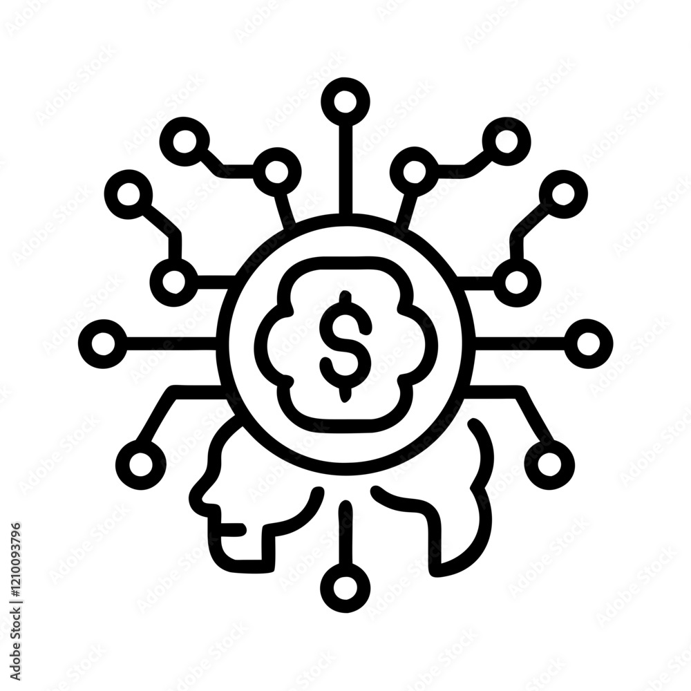 ai in finance icon, ai in finance line art - simple line art of ai in finance, perfect for ai in finance logos and icons ai in finance icon, ai in finance line art - simple line art of ai in finance, perfect for ai in finance logos and icons