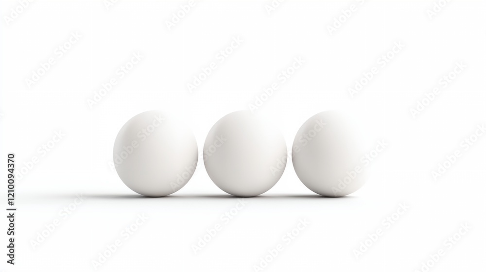 three eggs are lined up in a row on a white background three eggs are lined up in a row on a white background