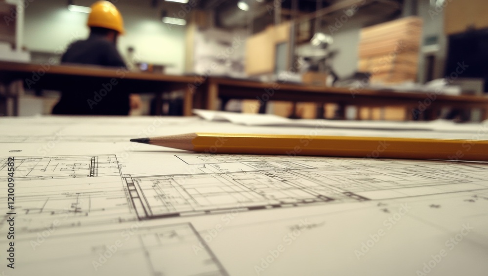 A close-up of blueprints and construction plans on an office desk.
A close-up of blueprints and construction plans on an office desk.