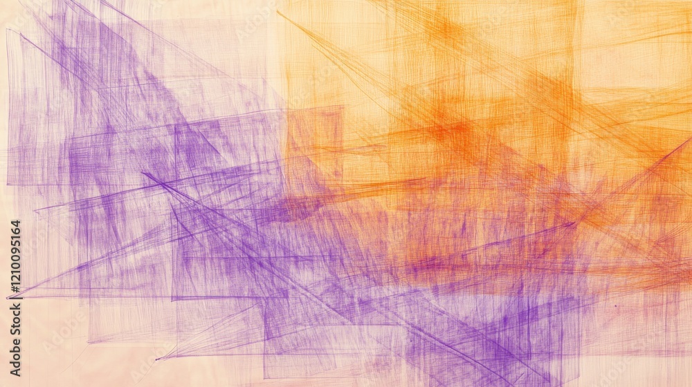 Exploration of abstract pencil strokes showcasing fragmented lavender and amber grid lines for enhanced visual depth Exploration of abstract pencil strokes showcasing fragmented lavender and amber grid lines for enhanced visual depth
