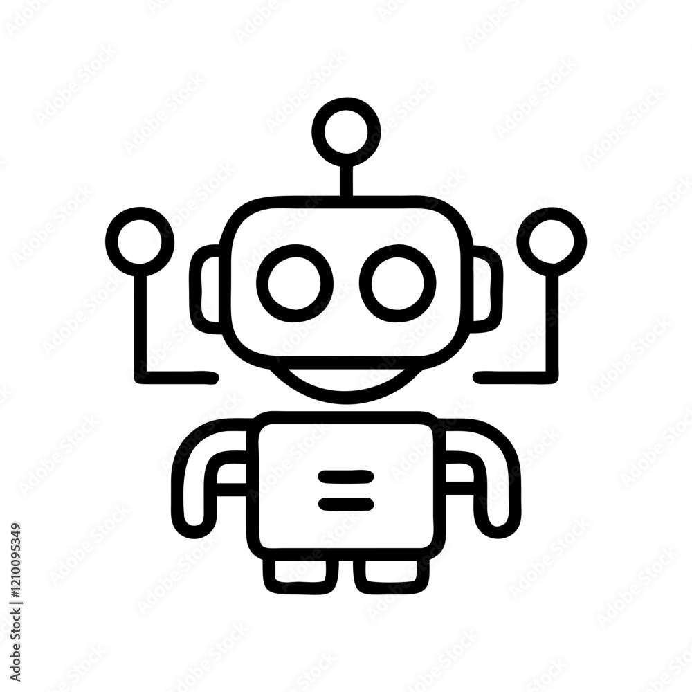 ai robot icon, ai robot line art - simple line art of ai robot, perfect for ai robot logos and icons ai robot icon, ai robot line art - simple line art of ai robot, perfect for ai robot logos and icons