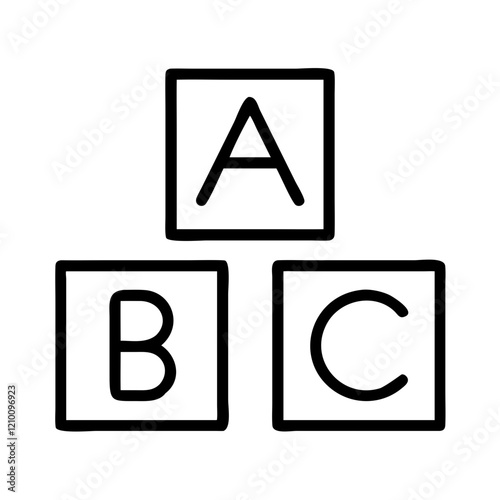 Free Download alphabet chart icon, alphabet chart line art - simple line art of alphabet chart, perfect for alphabet chart logos and icons - GFXLoad