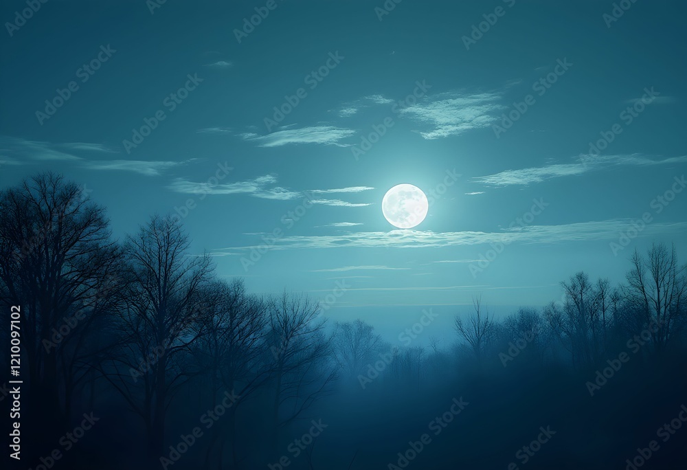 Moonlit Forest Beneath an Opalescent Sky Moonlit Forest Beneath an Opalescent Sky