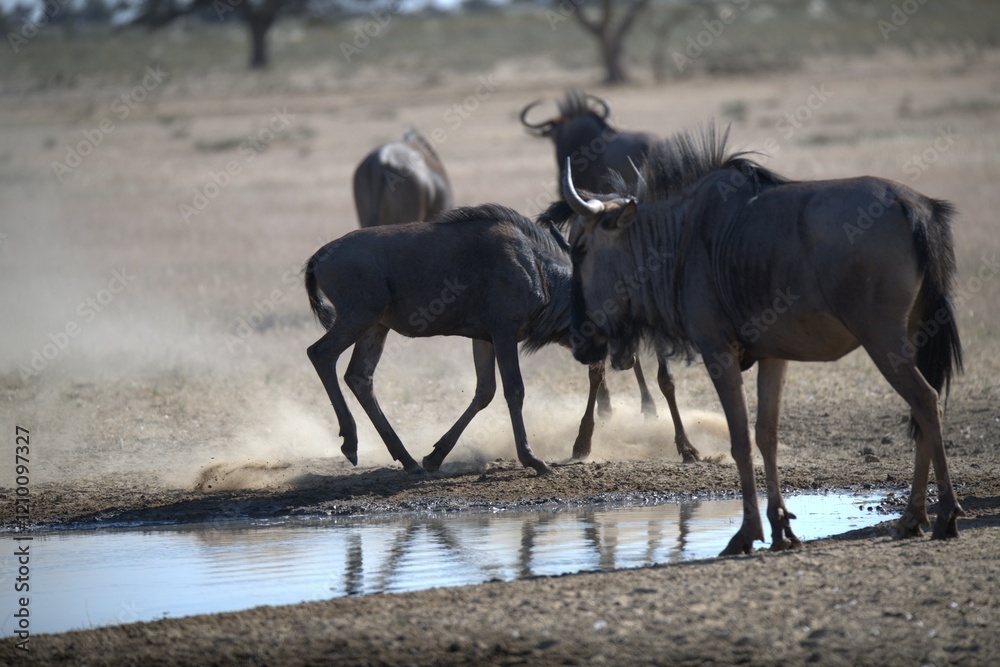 Fototapeta premium gruppo di Gnu in Sud Africa Botswana