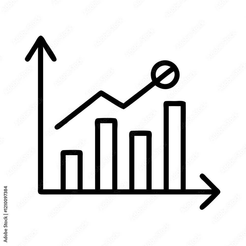 analytics graph icon, analytics graph line art - simple line art of analytics graph, perfect for analytics graph logos and icons