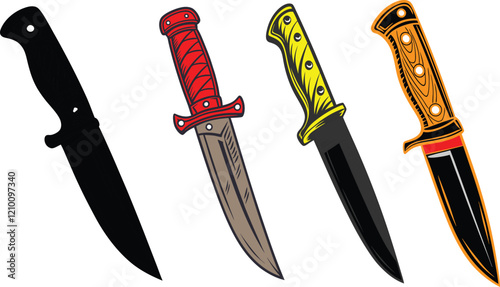 Knife bundle design and illustrator eps