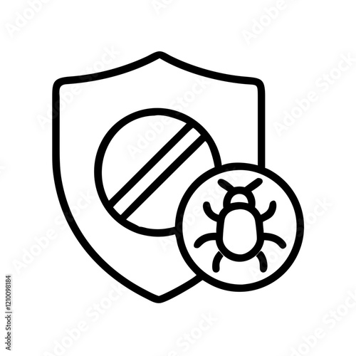 antivirus icon, antivirus line art - simple line art of antivirus, perfect for antivirus logos and icons