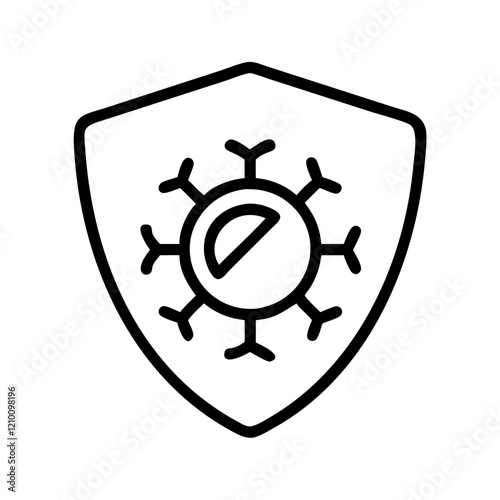 antivirus icon, antivirus line art - simple line art of antivirus, perfect for antivirus logos and icons