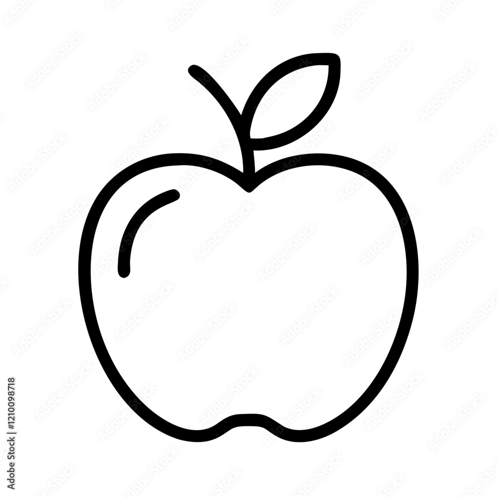 apple icon, apple line art - simple line art of apple, perfect for apple logos and icons apple icon, apple line art - simple line art of apple, perfect for apple logos and icons