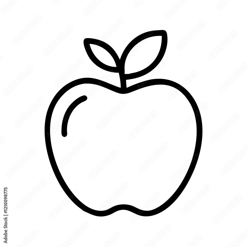 apple icon, apple line art - simple line art of apple, perfect for apple logos and icons apple icon, apple line art - simple line art of apple, perfect for apple logos and icons