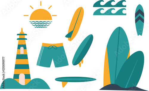 Surfing sport illustration