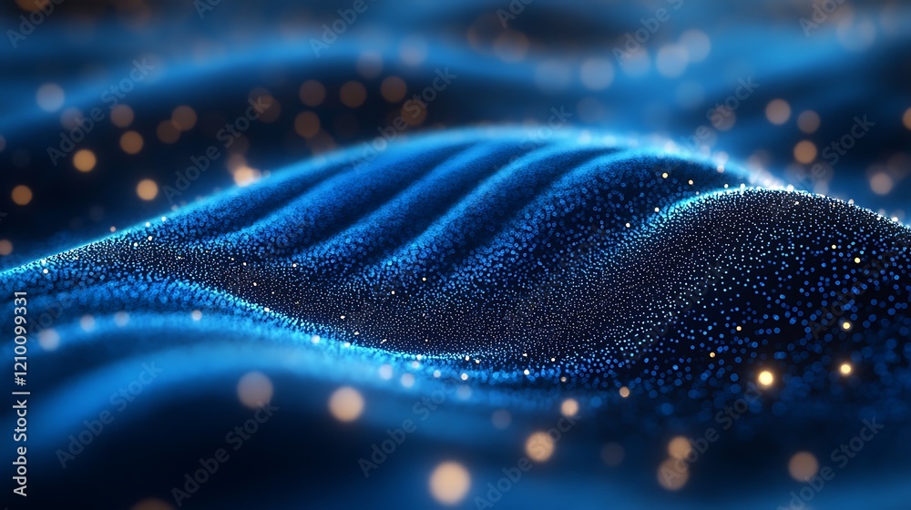 Abstract Blue Wave: A mesmerizing abstract image featuring a dynamic blue wave composed of countless shimmering particles, creating a sense of depth, movement, and energy. Abstract Blue Wave: A mesmerizing abstract image featuring a dynamic blue wave composed of countless shimmering particles, creating a sense of depth, movement, and energy.