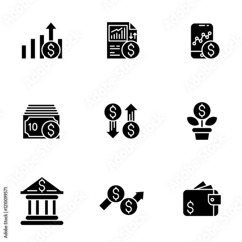 finance and banking icons set, Set of business thin line icons in flat style Financial investment vector illustration Financial currency business concept