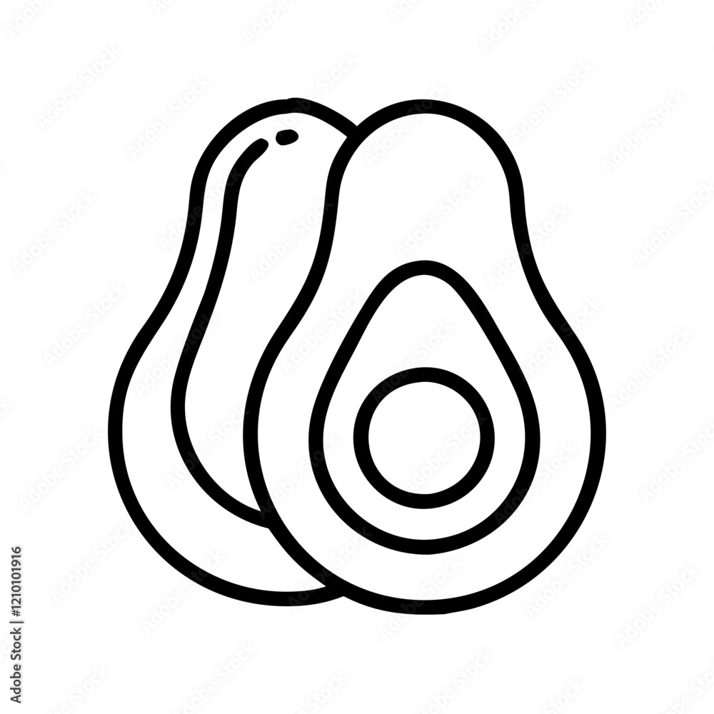 avocado icon, avocado line art - simple line art of avocado, perfect for avocado logos and icons avocado icon, avocado line art - simple line art of avocado, perfect for avocado logos and icons