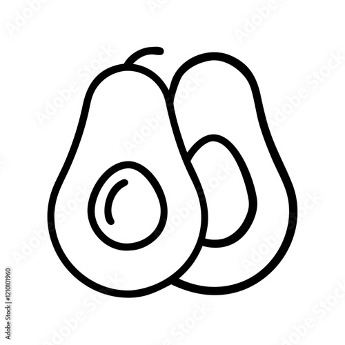 avocado icon, avocado line art - simple line art of avocado, perfect for avocado logos and icons