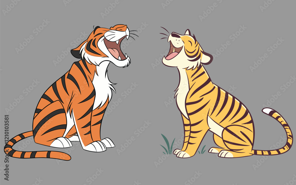 Fototapeta premium Tiger bundle design and illustrator eps