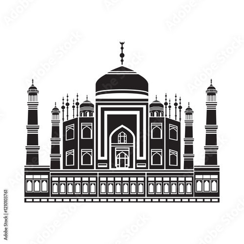 taj mahal temple silhouette