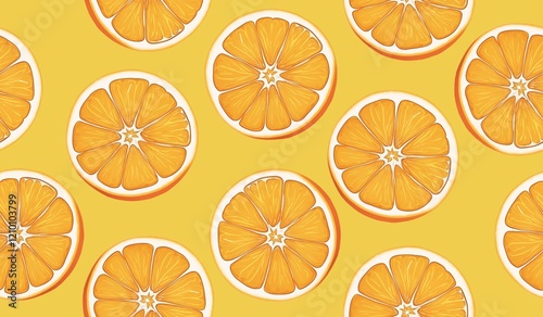 Orange fruits seamless pattern background