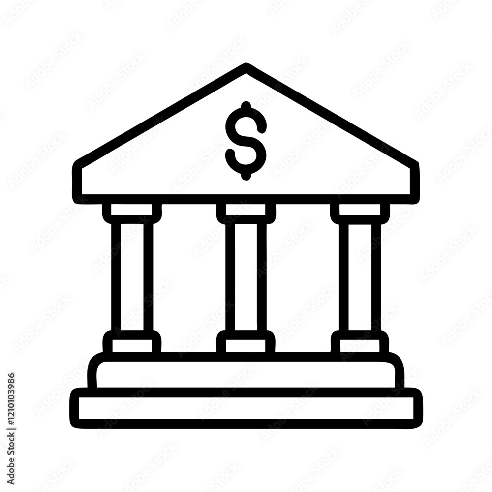 banking icon, banking line art - simple line art of banking, perfect for banking logos and icons banking icon, banking line art - simple line art of banking, perfect for banking logos and icons