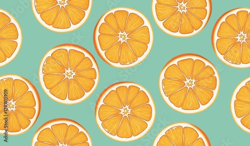 Orange fruits seamless pattern background